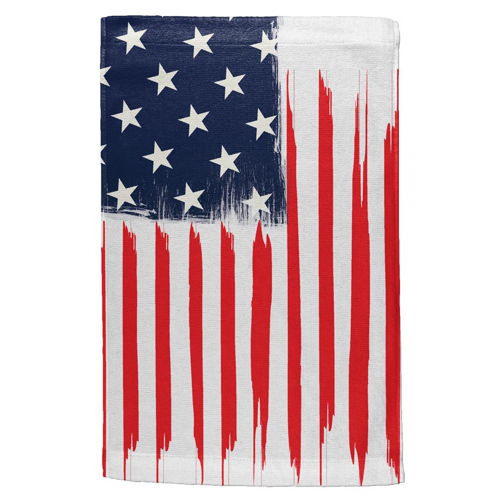 4th of July Brushed American Flag All Over Hand Towel Hand Towel Old Glory OS Multi 