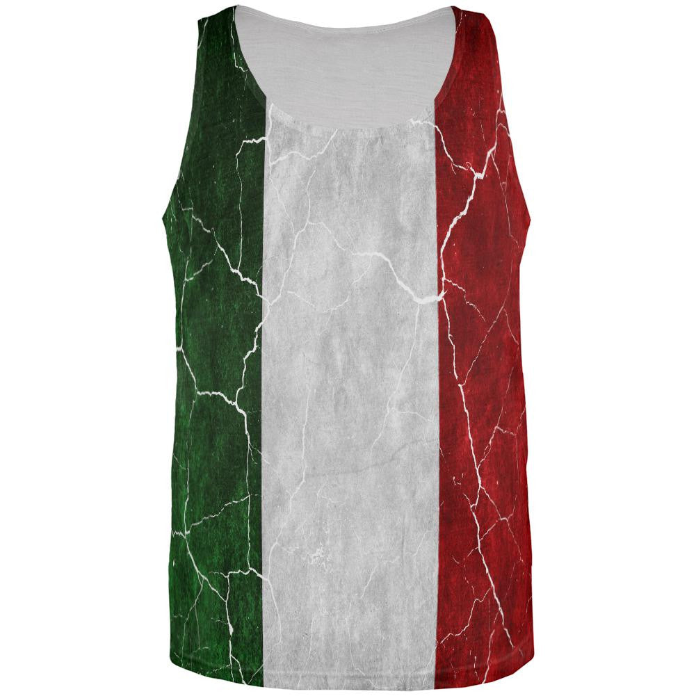 Distressed Italian Flag All Over Mens Tank Top Men's Tank Tops Old Glory 3XL Multi 