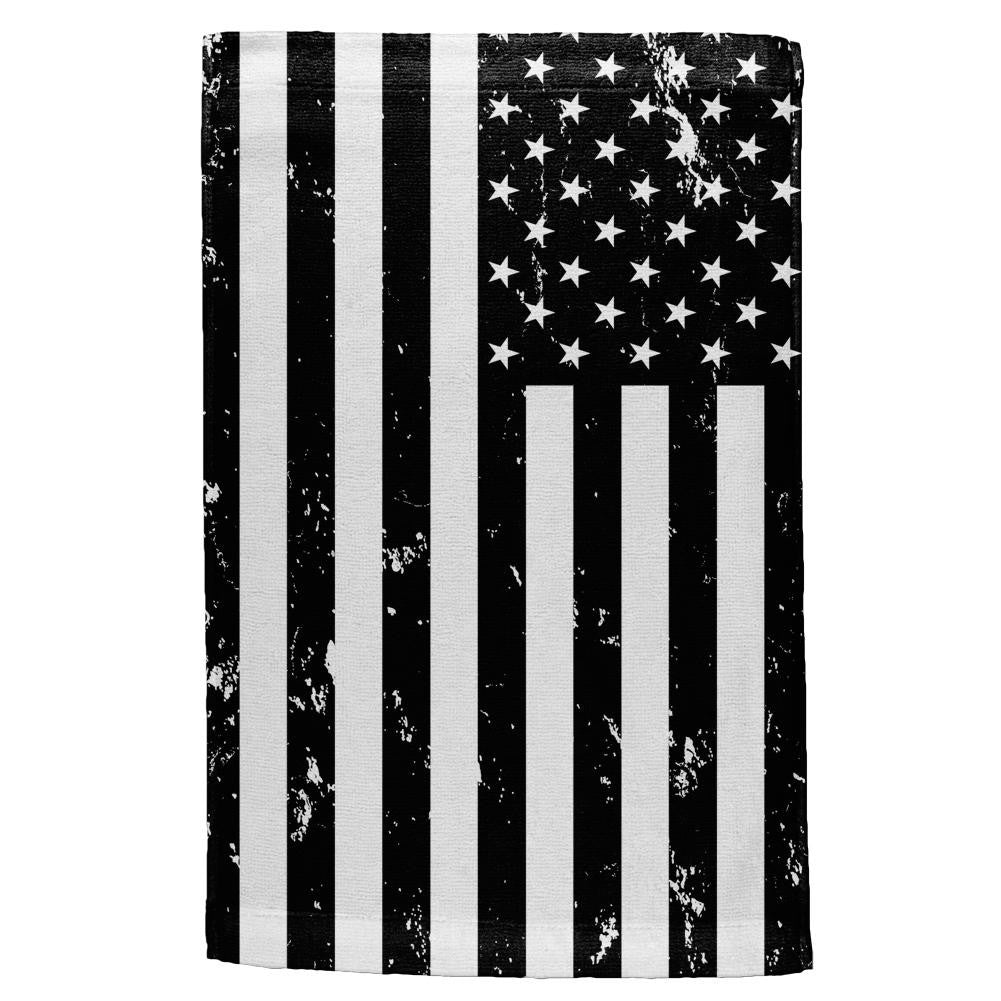 4th of July Black and White Distressed American Flag All Over Hand Towel Hand Towel Old Glory OS Multi 