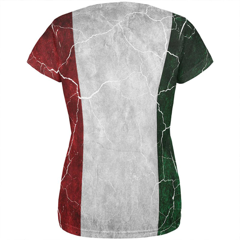 Distressed Italian Flag All Over Womens T Shirt Women's T-Shirts Old Glory   