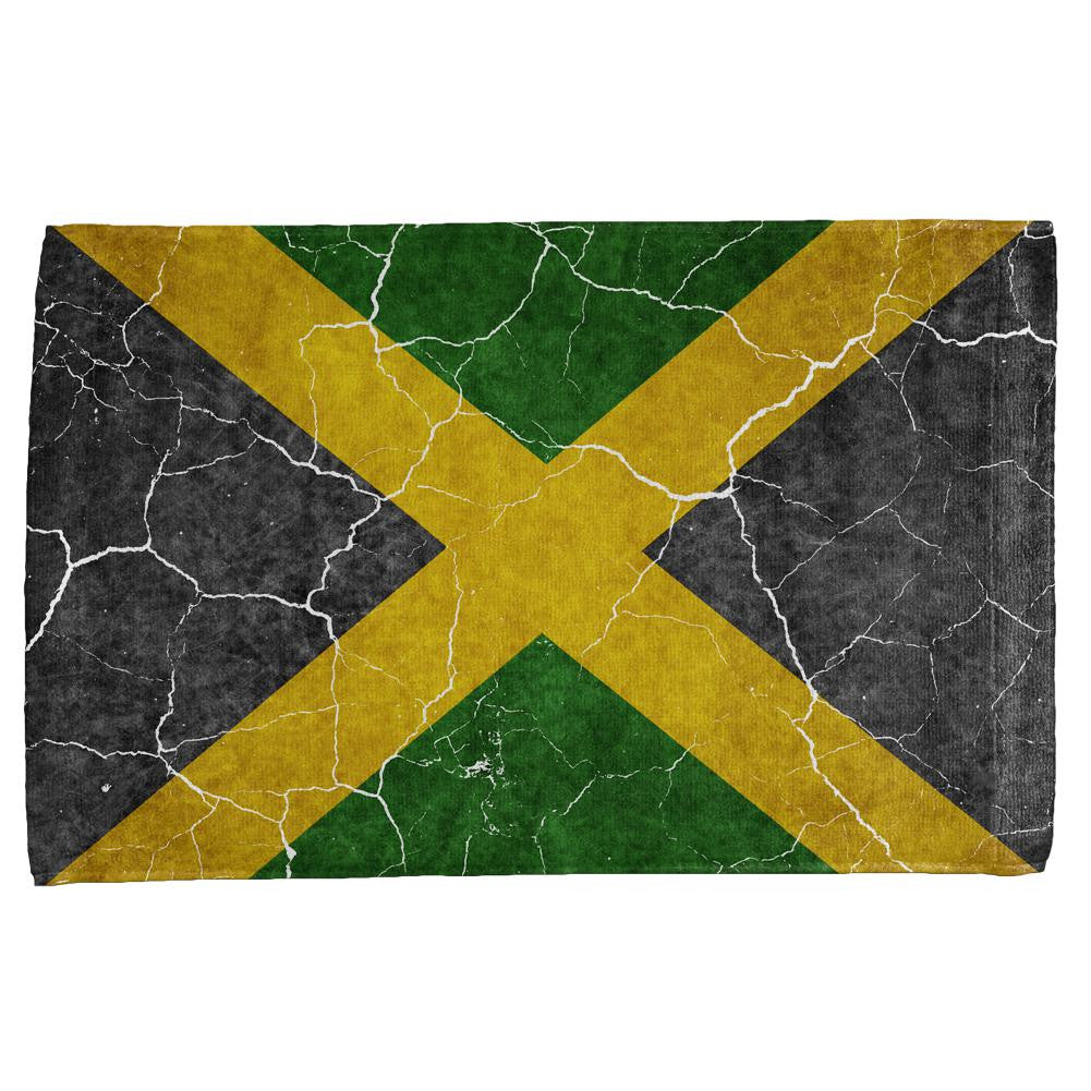 Distressed Jamaican Flag All Over Hand Towel Hand Towel Old Glory OS Multi 