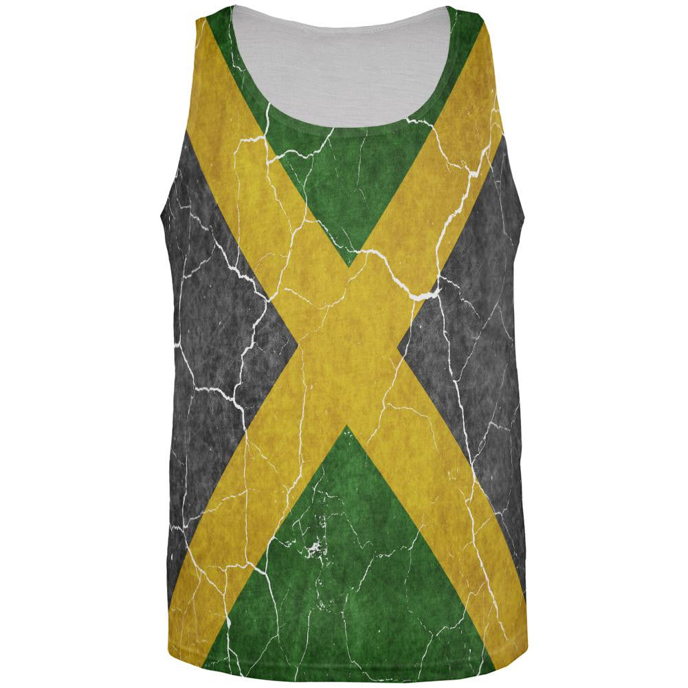 Distressed Jamaican Flag All Over Mens Tank Top Men's Tank Tops Old Glory 3XL Multi 