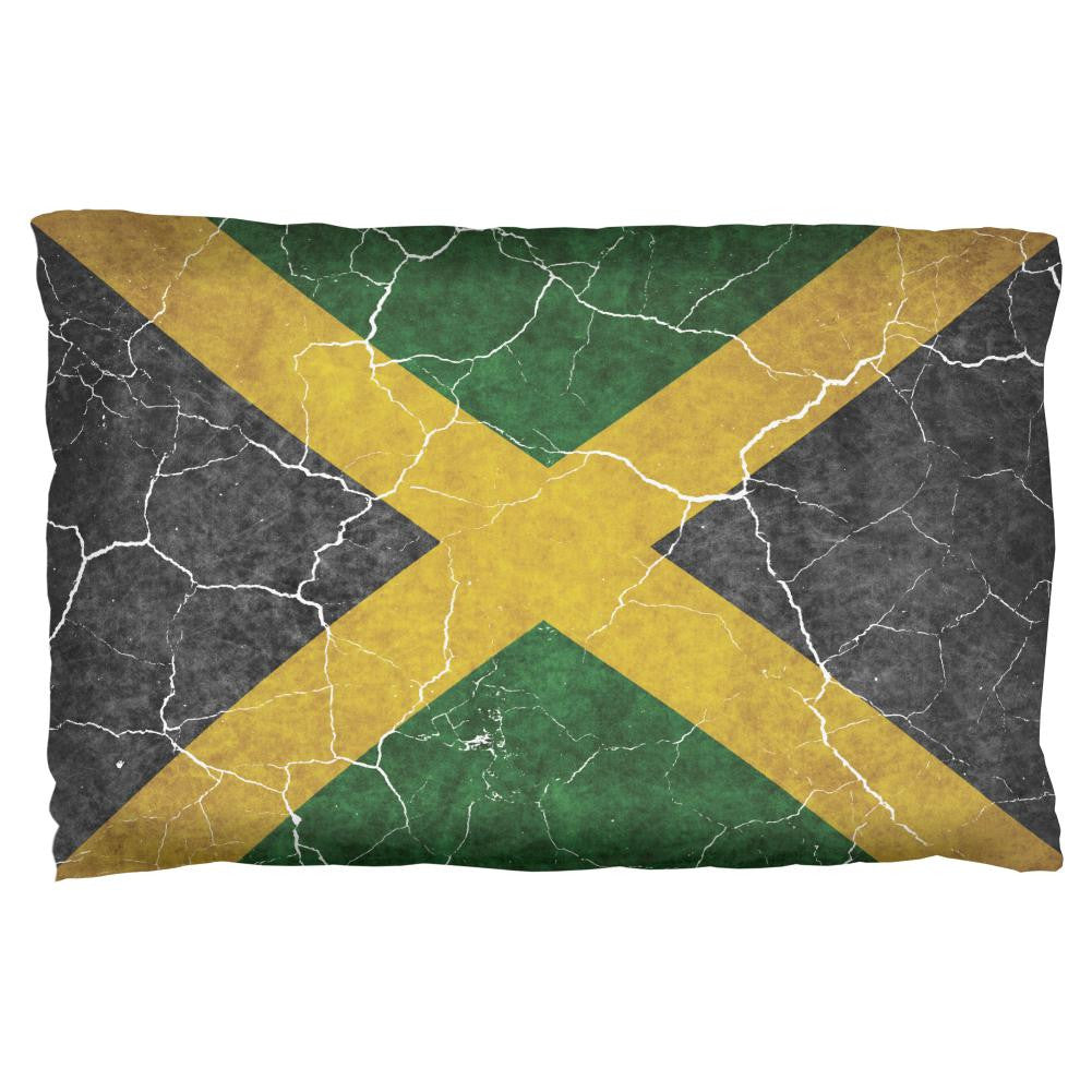 Distressed Jamaican Flag Pillow Case Pillowcases Old Glory OS Multi 