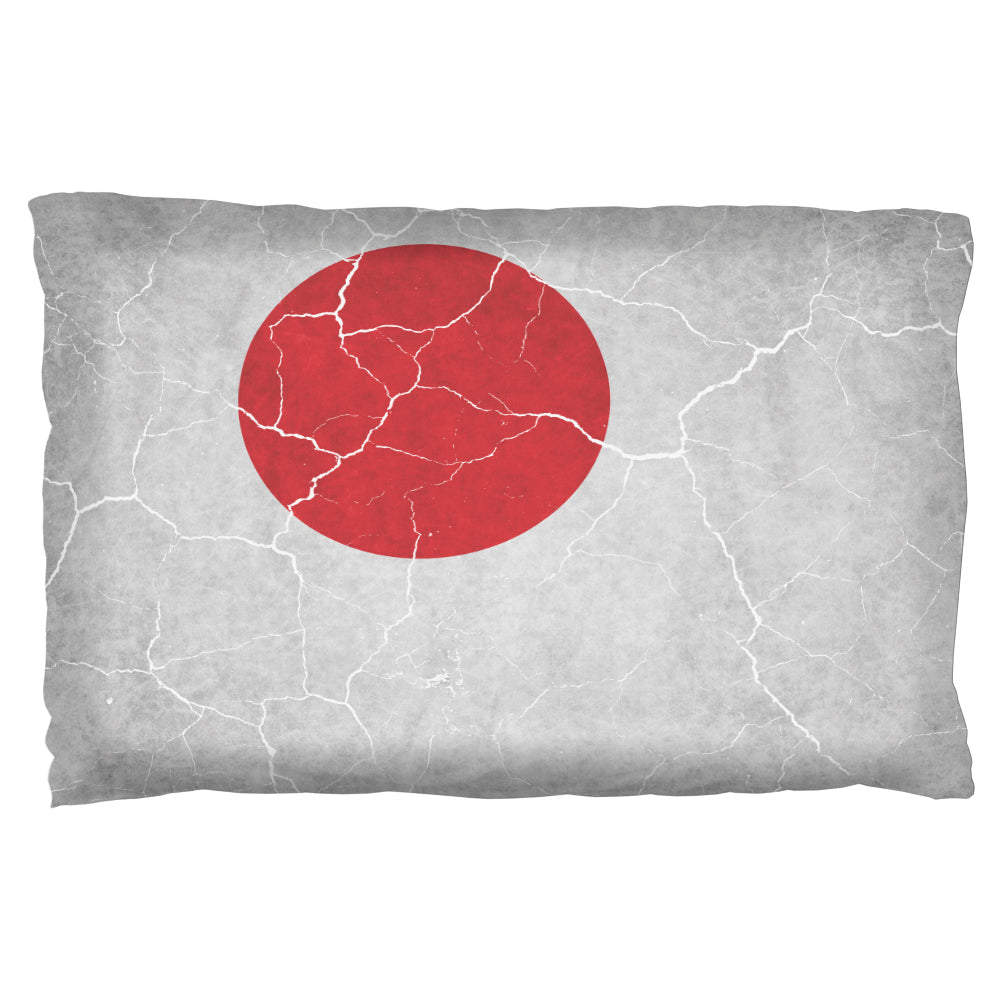 Distressed Japanese Flag Pillow Case Pillowcases Old Glory OS Multicolored 