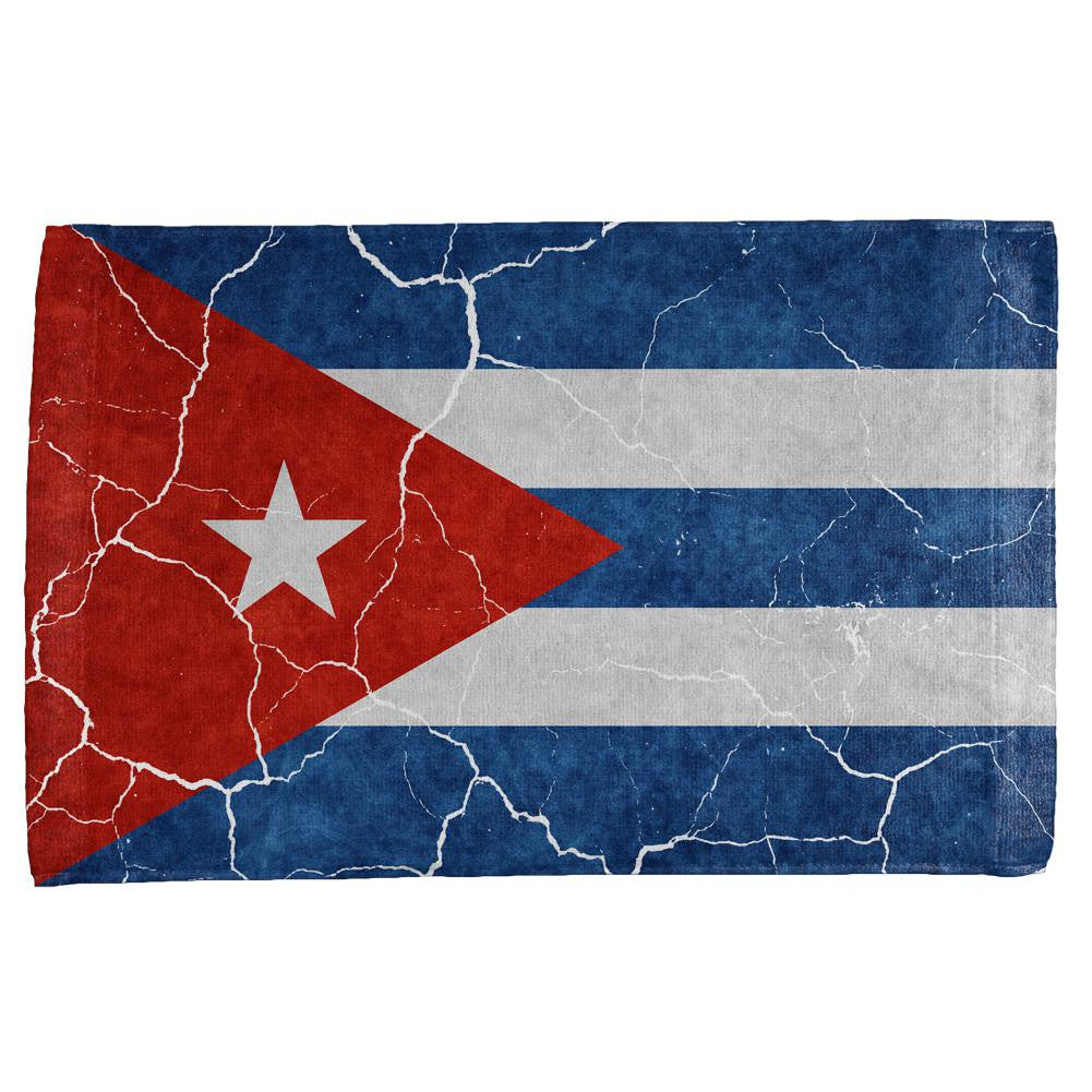 Distressed Cuban Flag All Over Hand Towel Hand Towel Old Glory OS Multi 