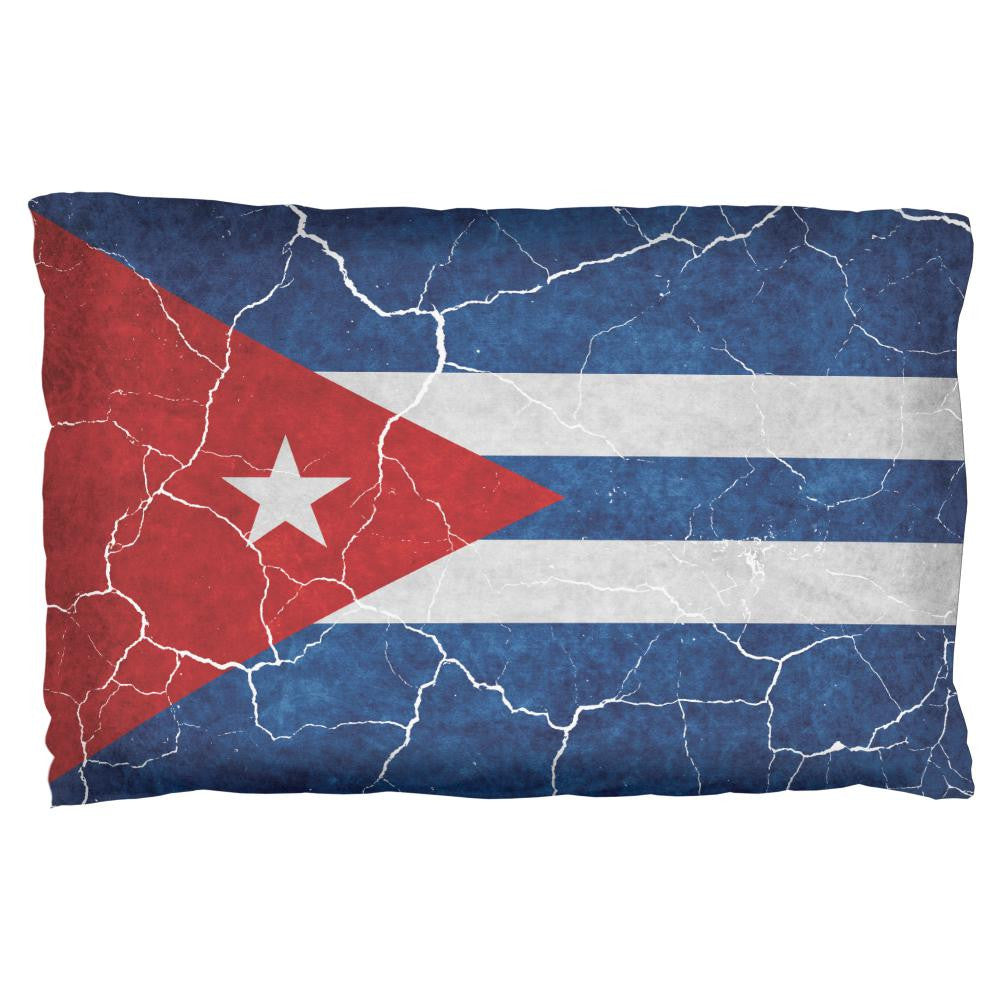 Distressed Cuban Flag Pillow Case Pillowcases Old Glory OS Multi 