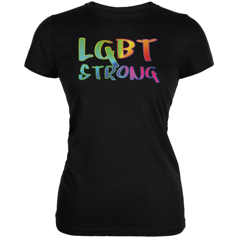 LGBT Strong Juniors Soft T Shirt Juniors T-Shirts Old Glory 2XL Black 