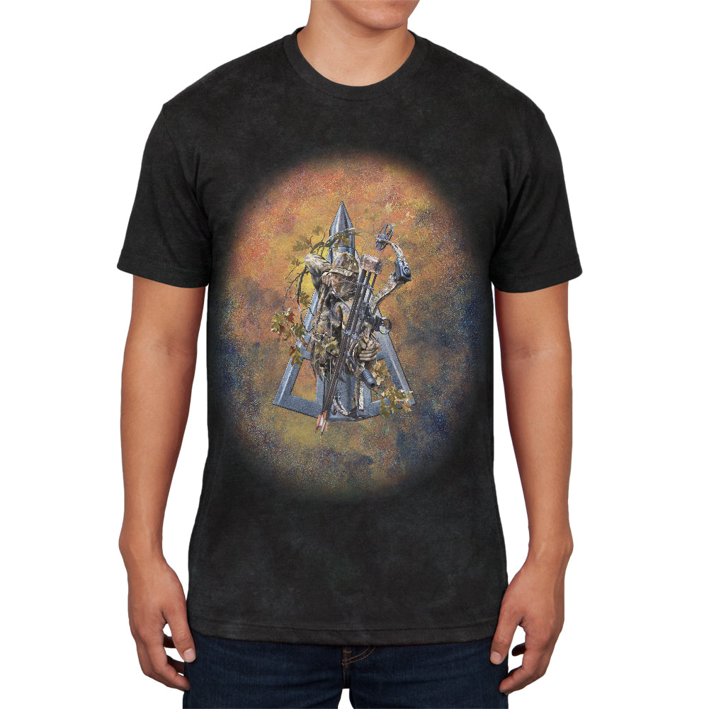 Bowhunter Broadhead Mens Soft T Shirt Men's T-Shirts Old Glory SM Charcoal Black Triblend 