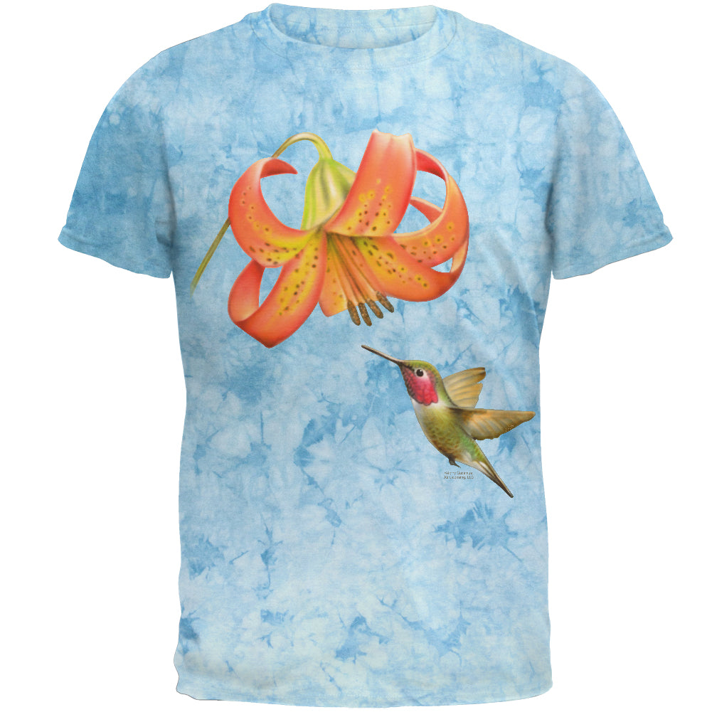 Humming Bird in Spring Mens T Shirt Men's T-Shirts Old Glory 2XL Blue 