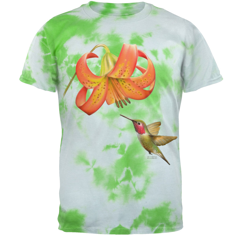 Humming Bird in Spring Mens T Shirt Men's T-Shirts Old Glory 2XL Lightning Green 