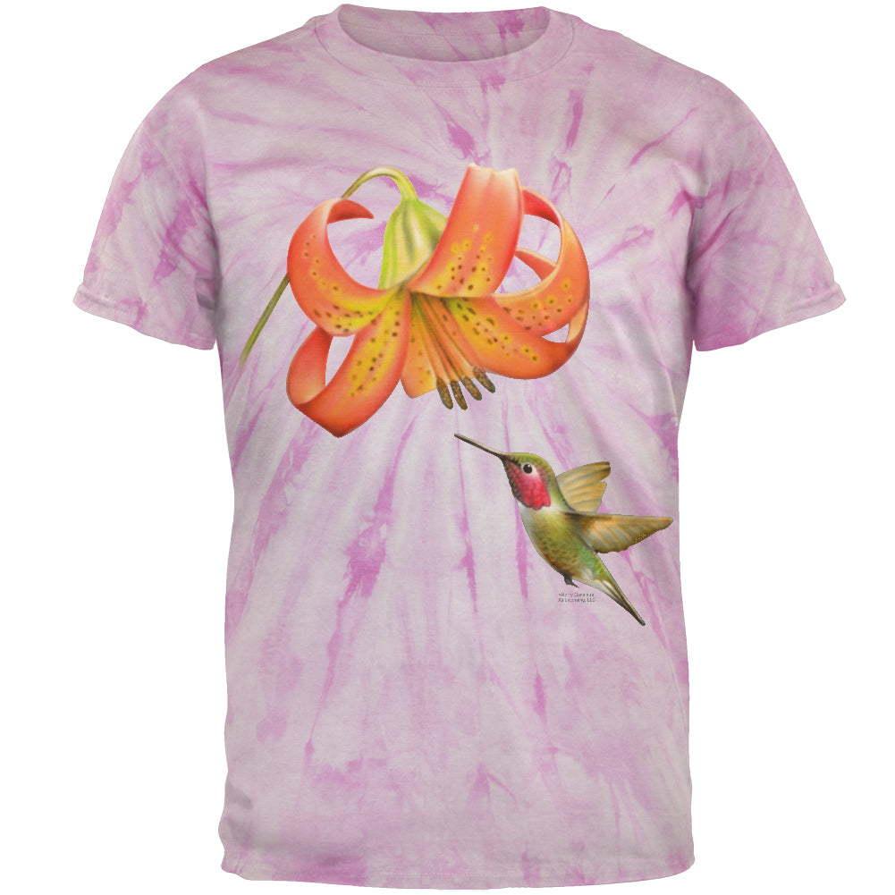 Humming Bird in Spring Mens T Shirt Men's T-Shirts Old Glory LG Pinwheel Pink 