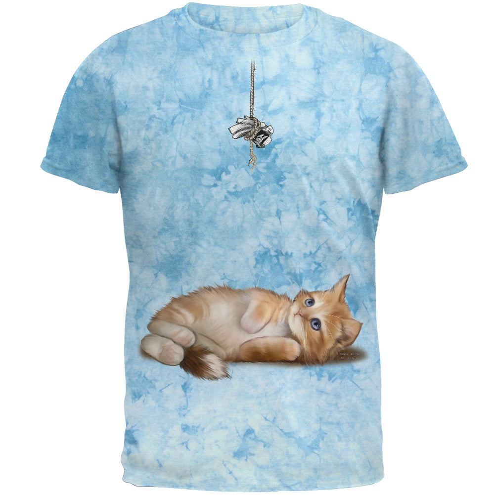 Simple Things Kitty Cat Playtoy Full Mens T Shirt Men's T-Shirts Old Glory 2XL Crackle Sky Blue 