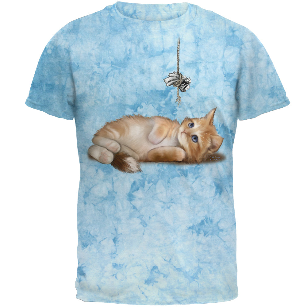 Simple Things Kitty Cat Playtoy Mens T Shirt Men's T-Shirts Old Glory 2XL Crackle Sky Blue 