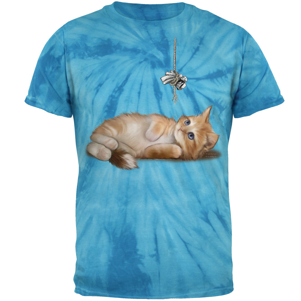 Simple Things Kitty Cat Playtoy Mens T Shirt Men's T-Shirts Old Glory 2XL Pinwheel Blue Tie Dye 