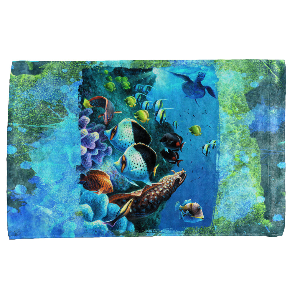 Tropical Reef Splatter All Over Hand Towel Hand Towel Old Glory OS Multi 