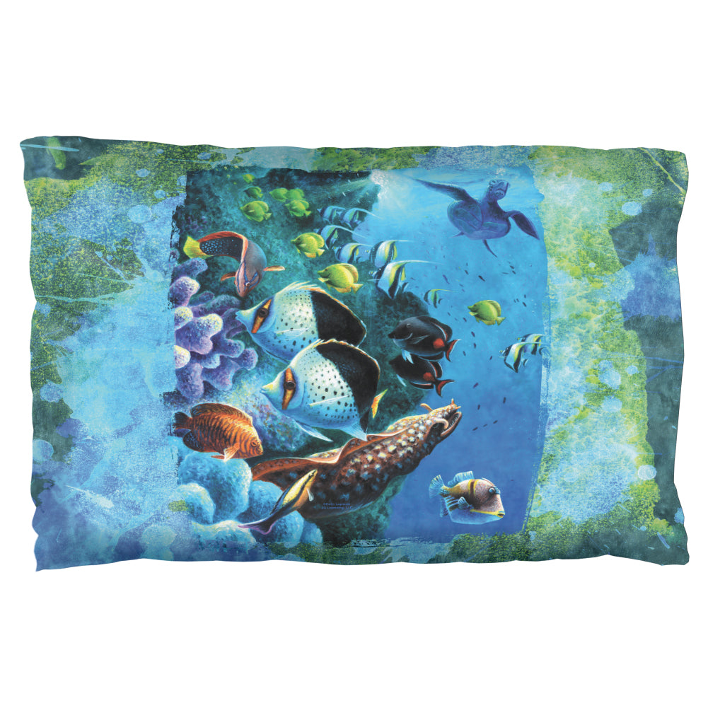 Tropical Reef Splatter Pillow Case Pillowcases Old Glory OS Multi 