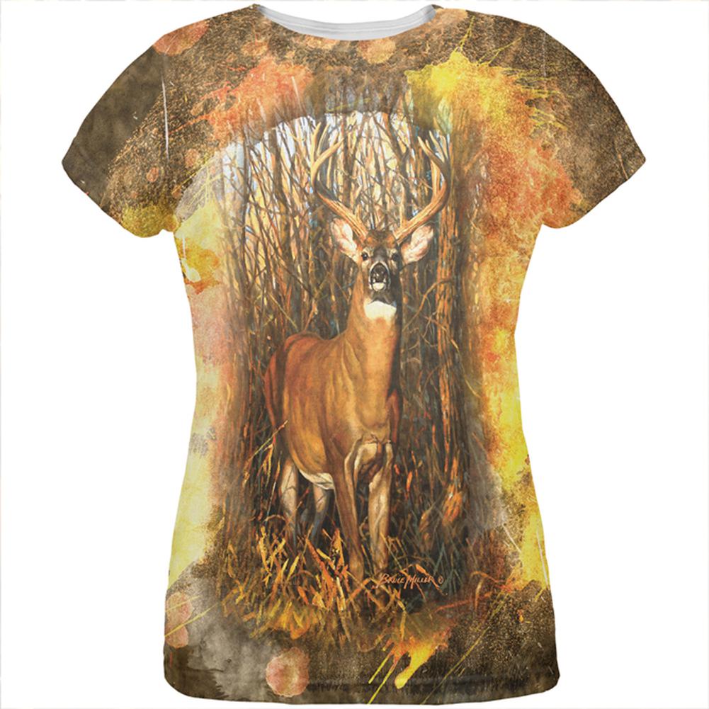 10 Point Buck Splatter All Over Womens T Shirt Women's T-Shirts Old Glory 2XL Multi 