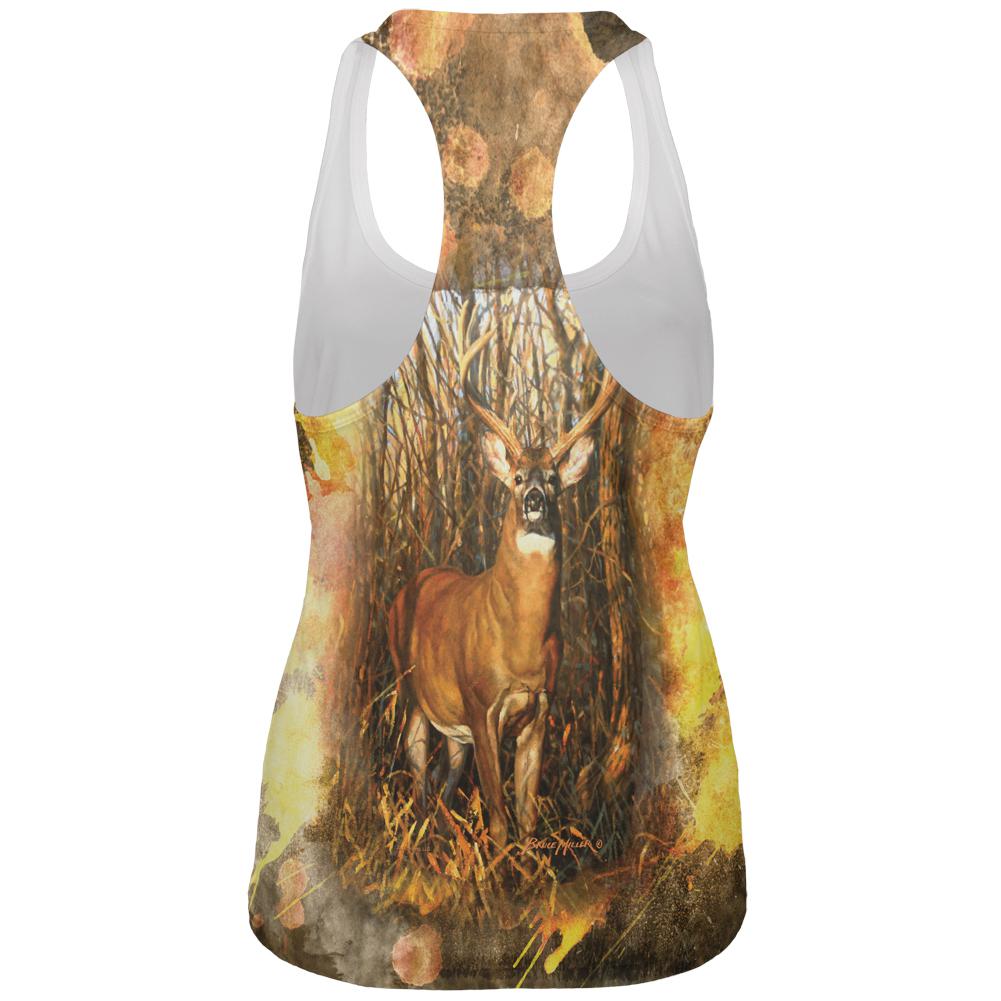 10 Point Buck Splatter All Over Womens Work Out Tank Top Women's Tank Tops Old Glory   