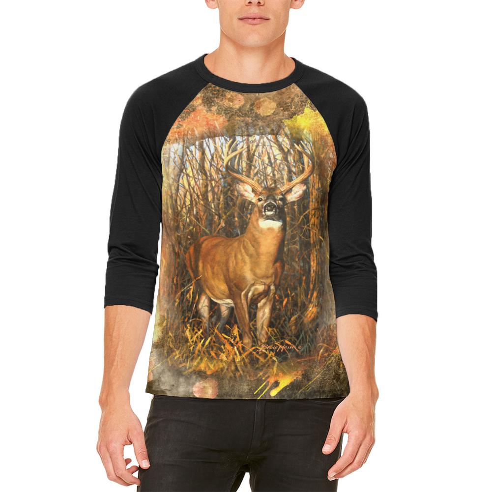 10 Point Buck Splatter Mens Raglan T Shirt – Old Glory