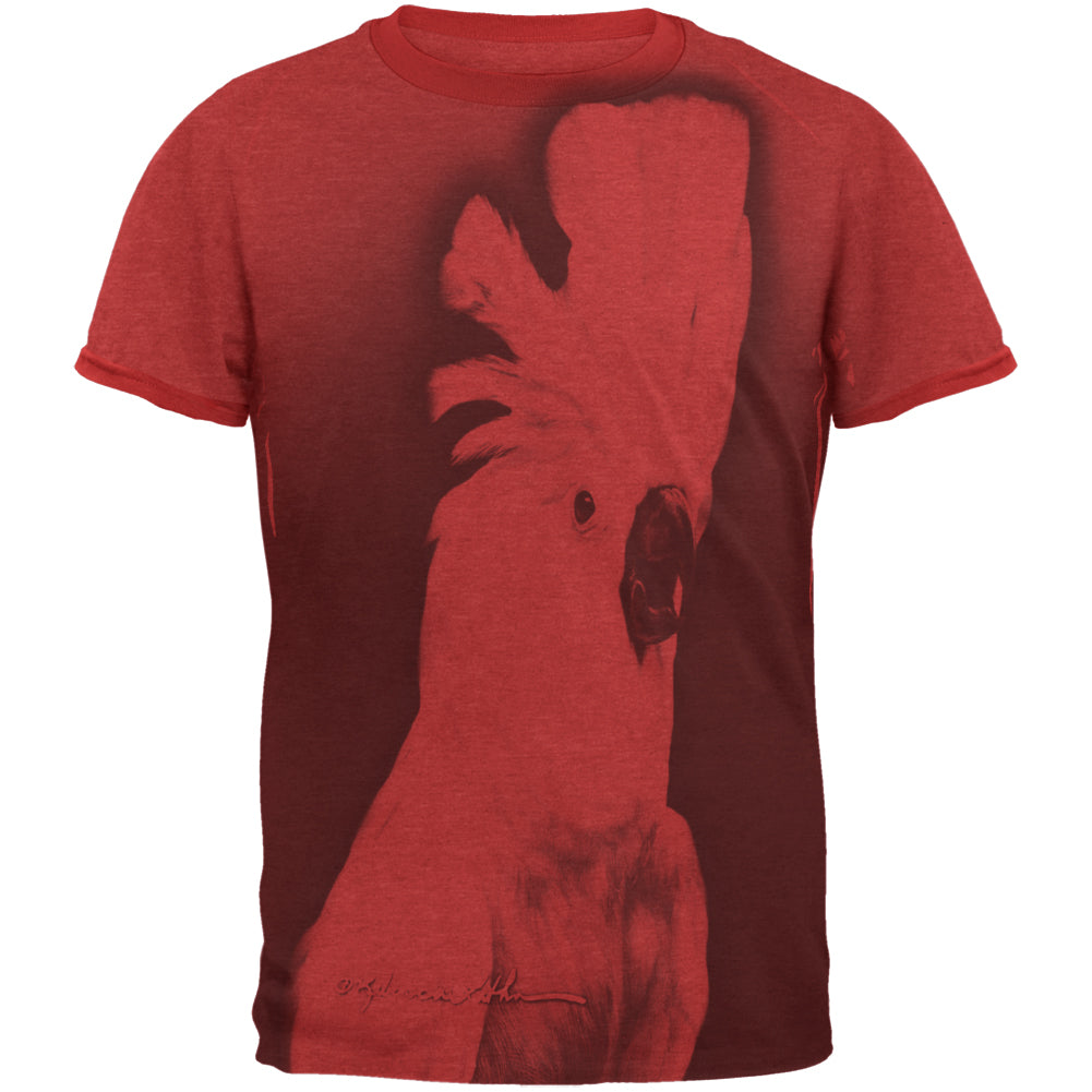 Cocky Cockatoo Mens Ringer T Shirt Men's T-Shirts Old Glory 2XL Red 