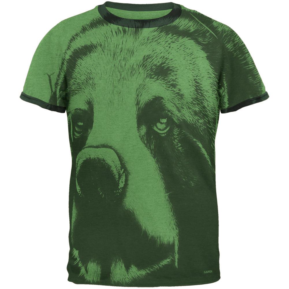 Spirit Bear Mens Ringer T Shirt Men's T-Shirts global 2XL Heather Green-Forest 