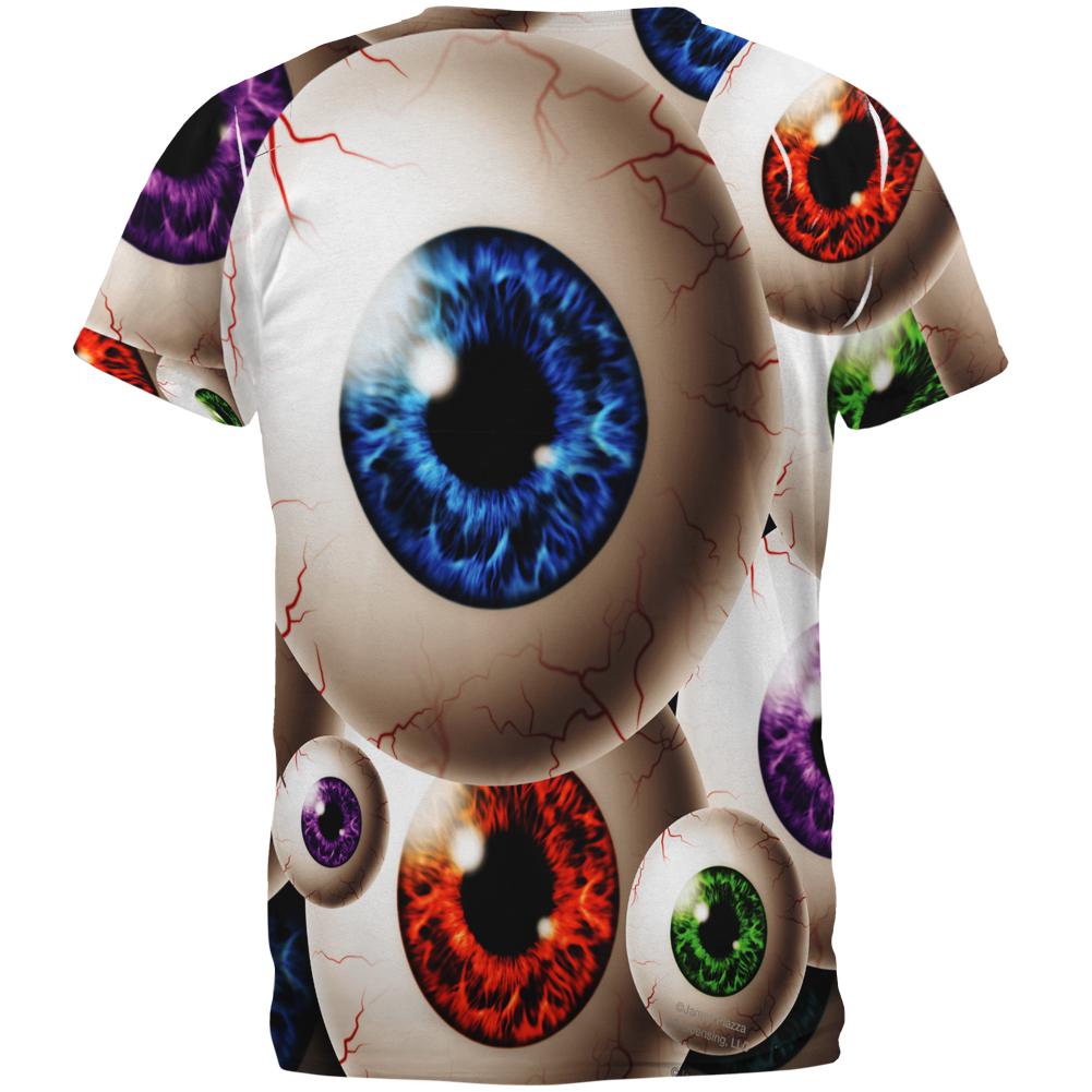 Creepy Watcher Eyeballs All Over Mens T Shirt Men's T-Shirts Old Glory   