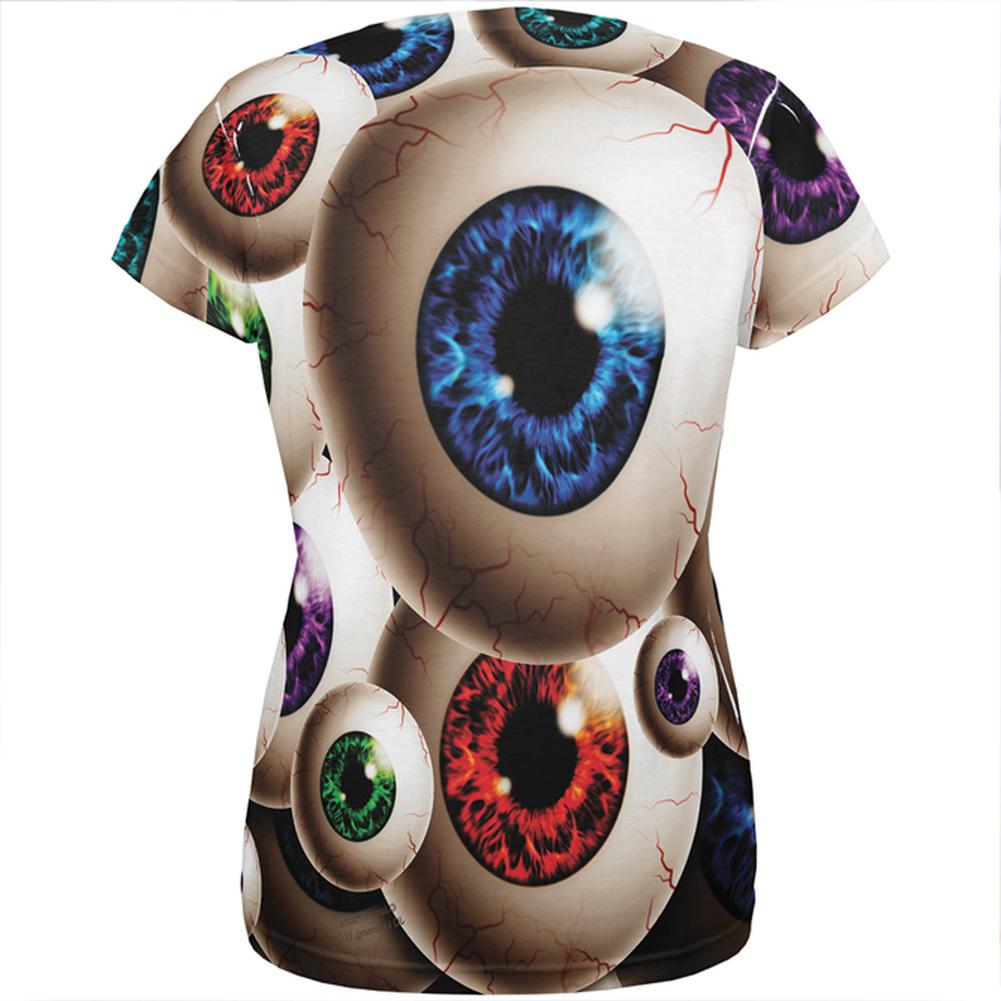 Creepy Watcher Eyeballs All Over Womens T Shirt Women's T-Shirts Old Glory   