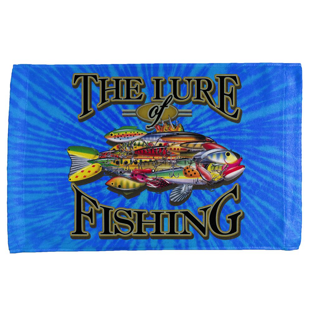 The Lures of Fishing Tie Dye All Over Hand Towel Hand Towel Old Glory OS Multi 