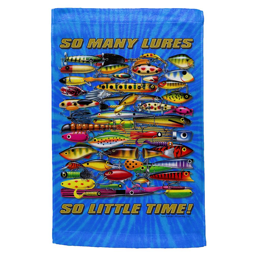 So Many Fishing Lures Tie Dye All Over Hand Towel Hand Towel Old Glory OS Multi 