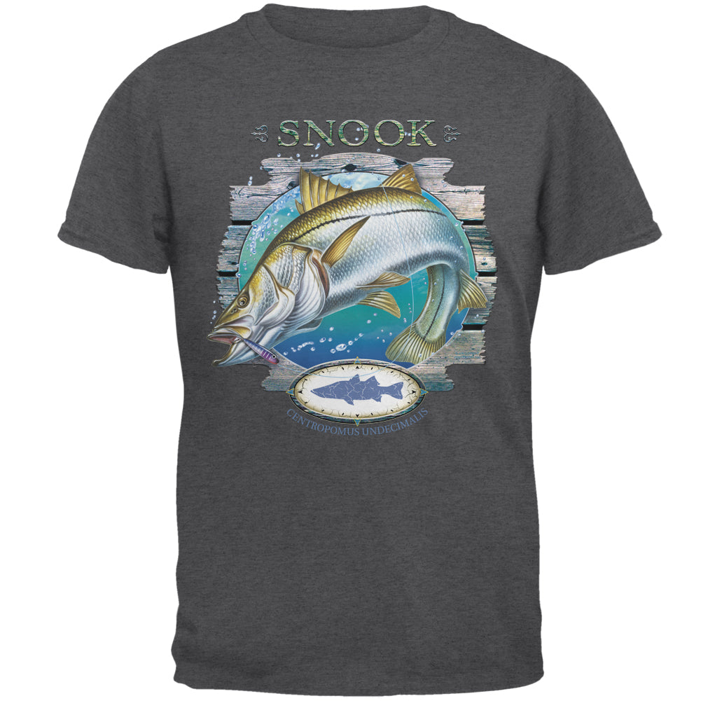 Snook Deep Sea Fishing Mens T Shirt Men's T-Shirts Old Glory 3XL Dark Heather 