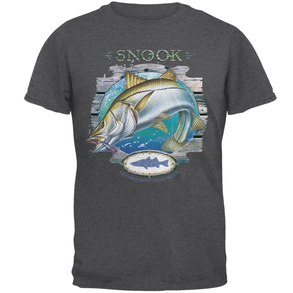 Snook Deep Sea Fishing Mens T Shirt Men's T-Shirts Old Glory 2XL Dark Heather 