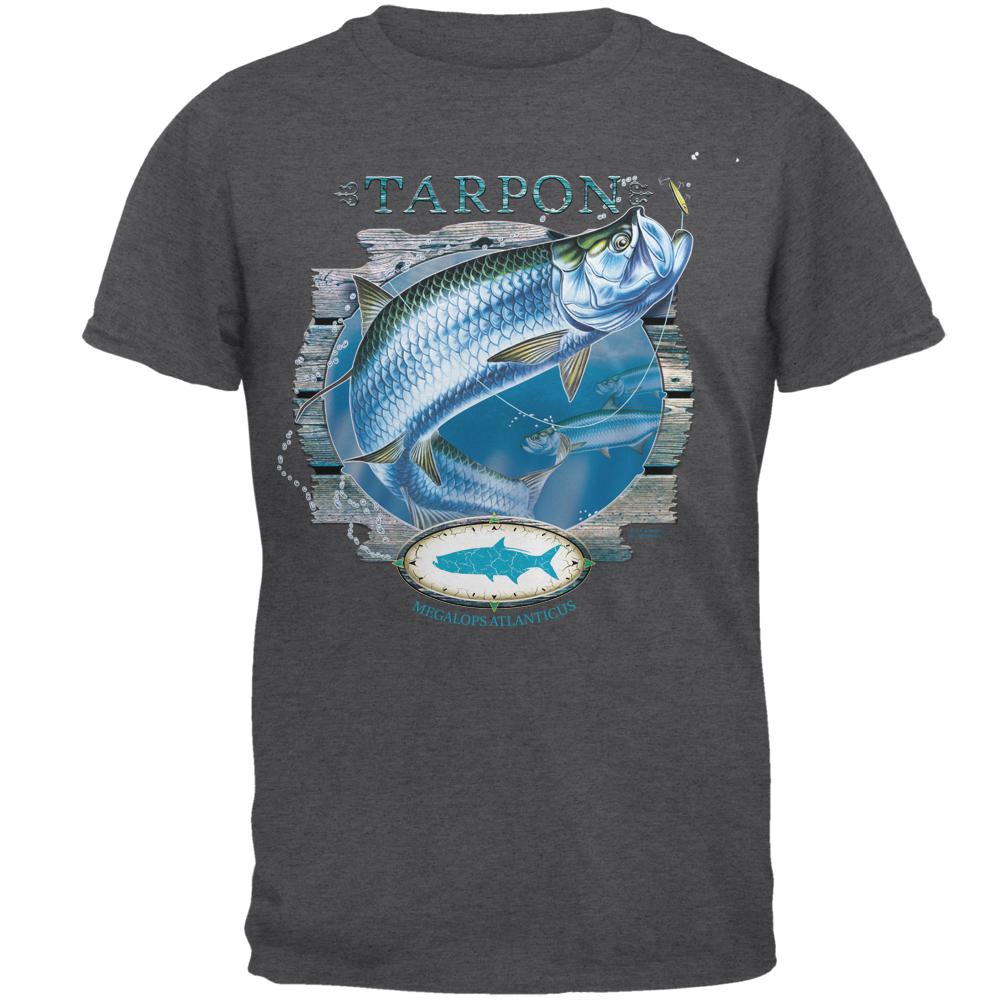 Tarpon Deep Sea Fishing Mens T Shirt Men's T-Shirts Old Glory 2XL Dark Heather 