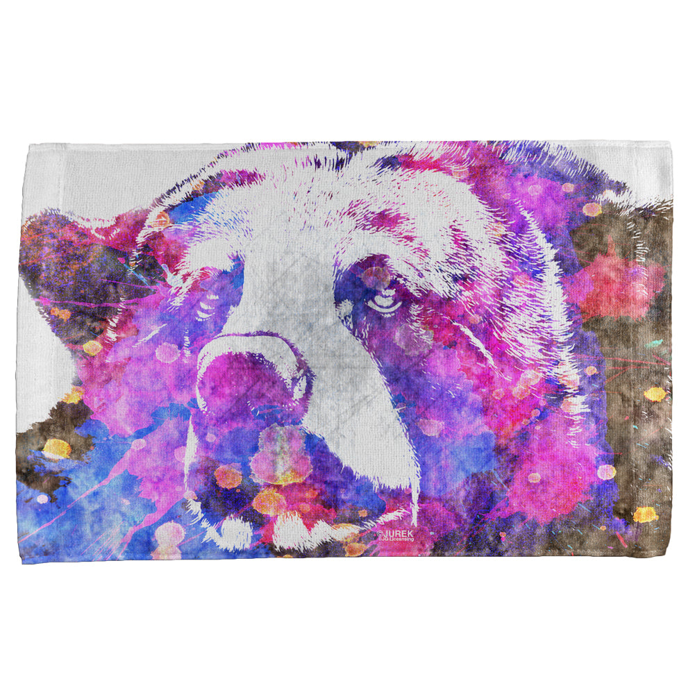 Spirit Bear Splatter All Over Hand Towel Hand Towel global OS Multi 