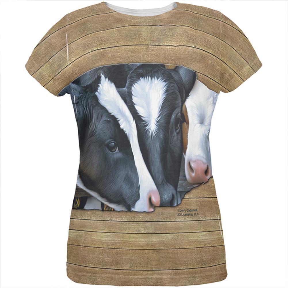 Queens of the Dairy Farm Cows All Over Womens T Shirt Women's T-Shirts Old Glory 2XL Multi 