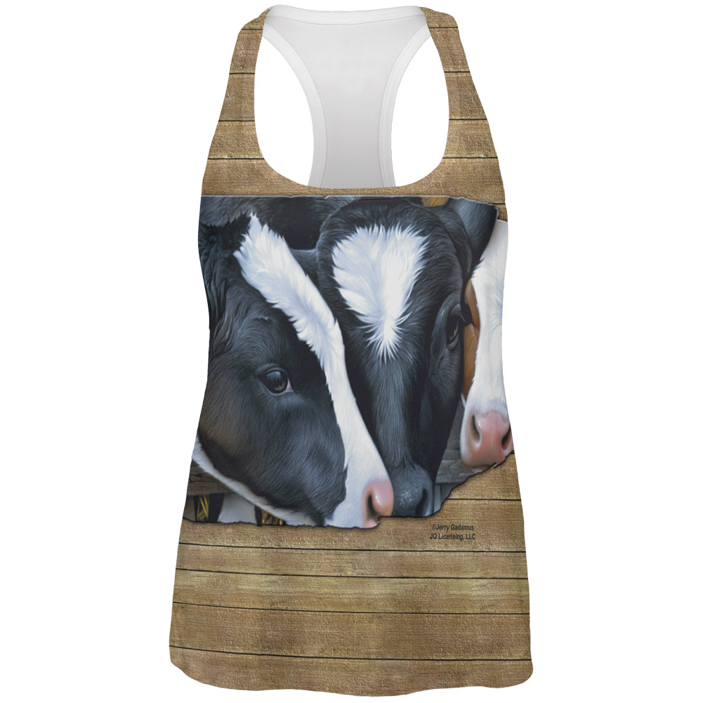 Queens of the Dairy Farm Cows All Over Womens Work Out Tank Top Women's Tank Tops Old Glory 2XL Multicolored 