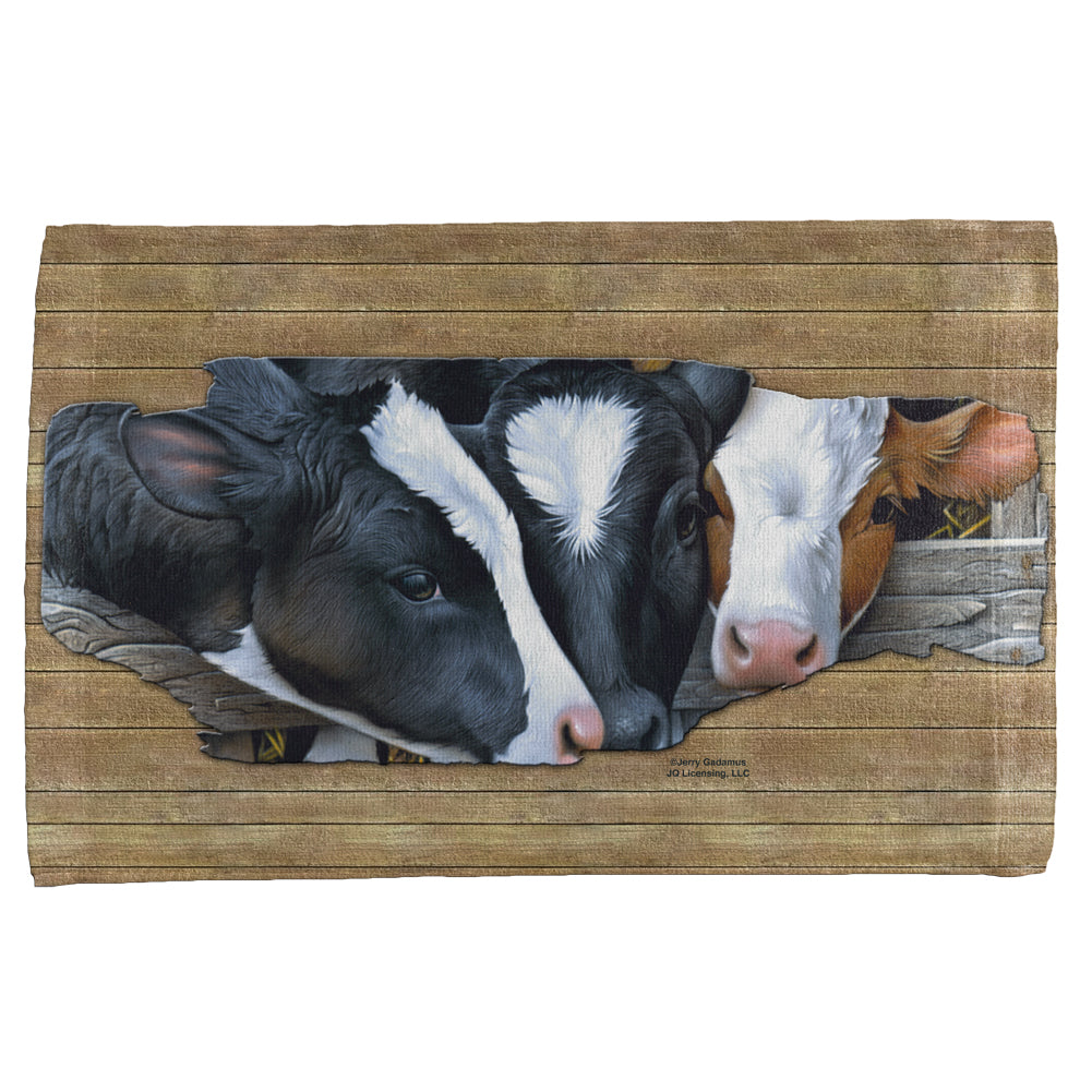 Queens of the Dairy Farm Cows All Over Hand Towel Hand Towel Old Glory OS Multicolored 