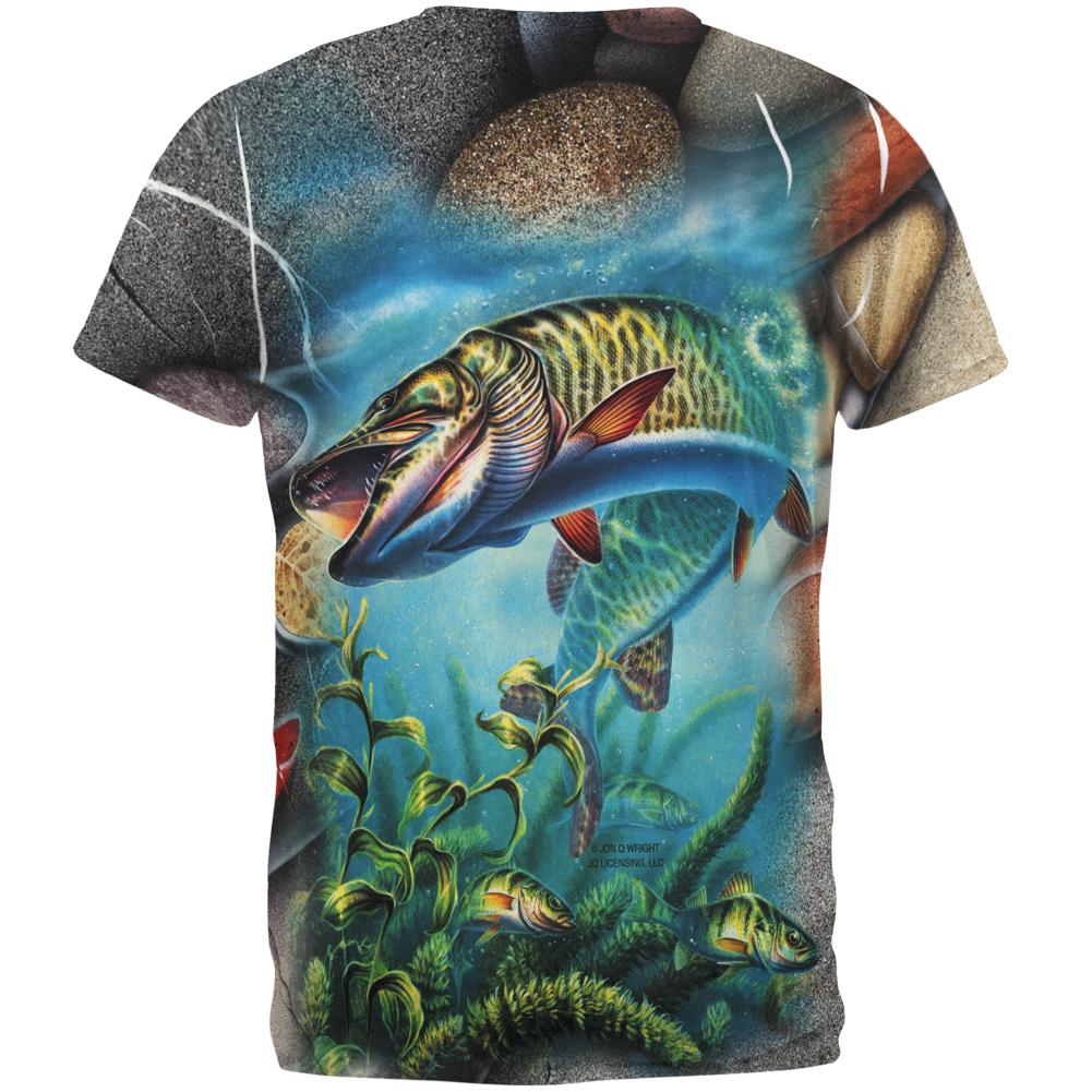 Muskie Fishing All Over Mens T Shirt Men's T-Shirts Old Glory   