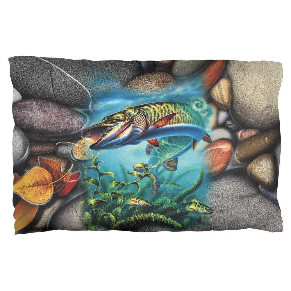 Muskie Fishing Pillow Case Pillowcases Old Glory OS Multi 