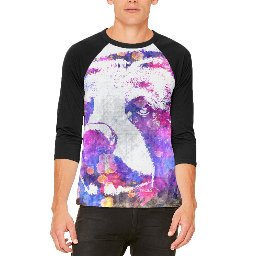 Spirit Bear Splatter Mens Raglan T Shirt Men's T-Shirts global LG White-Black 