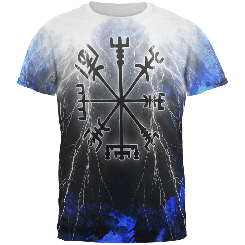 Vegvisir Nordic Viking Storm Compass All Over Mens T Shirt Men's T-Shirts Old Glory 2XL Multi 