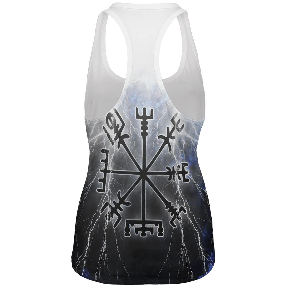 Vegvisir Nordic Viking Storm Compass All Over Womens Work Out Tank Top Women's Tank Tops Old Glory   