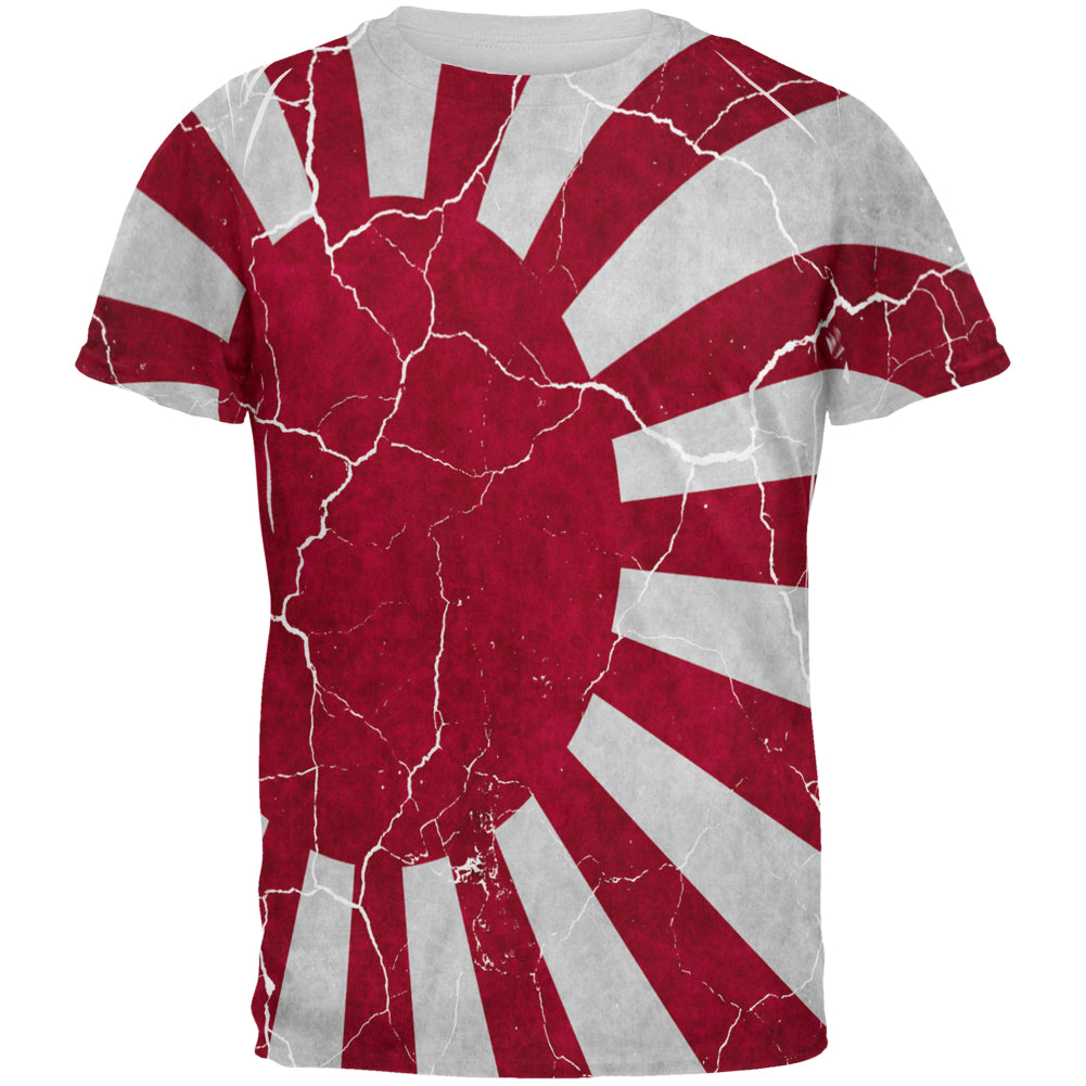 Distressed Japanese Rising Sun Flag All Over Mens T Shirt Men's T-Shirts Old Glory 2XL Multicolored 