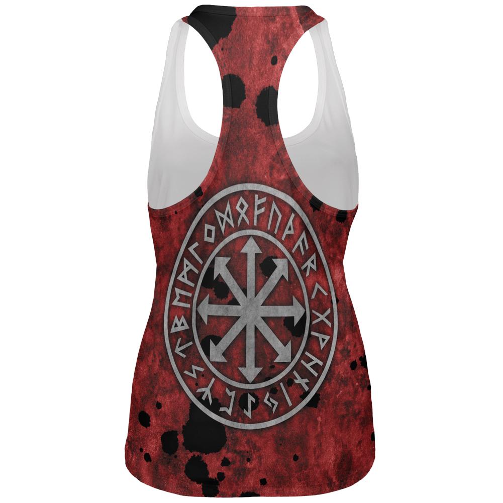 Viking Warrior Chaos Symbol All Over Womens Work Out Tank Top Women's Tank Tops Old Glory   