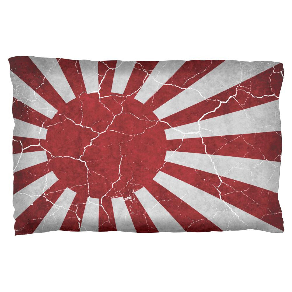 Distressed Japanese Rising Sun Flag Pillow Case Pillowcases Old Glory OS Multi 