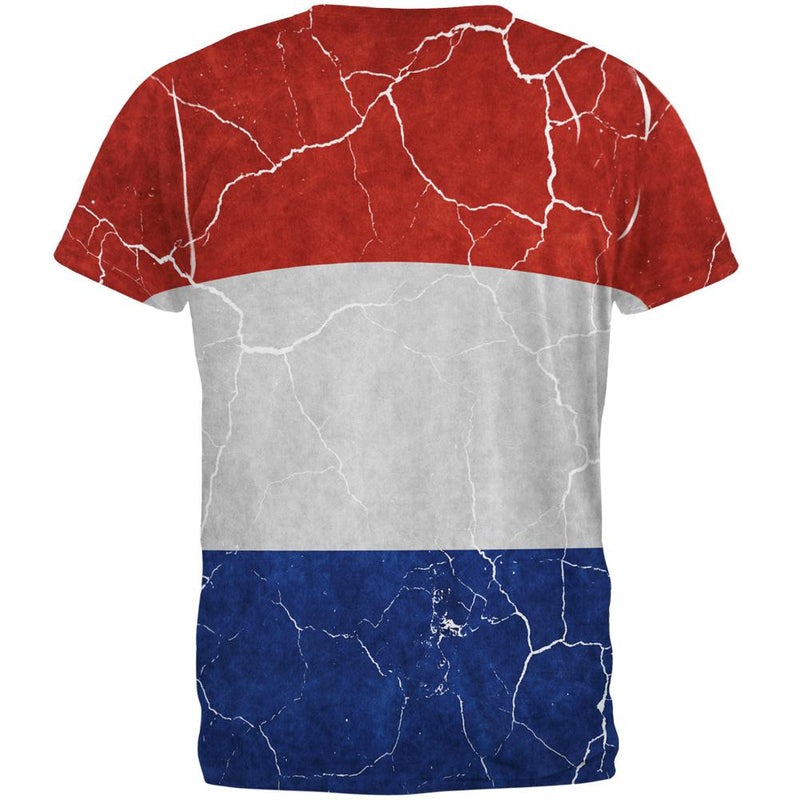 Distressed Netherlands Flag All Over Mens T Shirt Men's T-Shirts Old Glory   