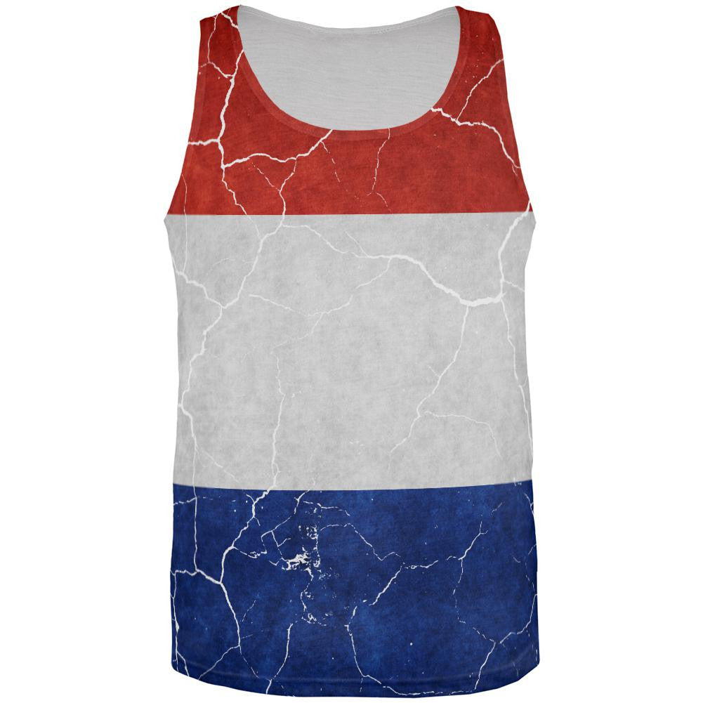 Distressed Netherlands Flag All Over Mens Tank Top Men's Tank Tops Old Glory 3XL Multi 
