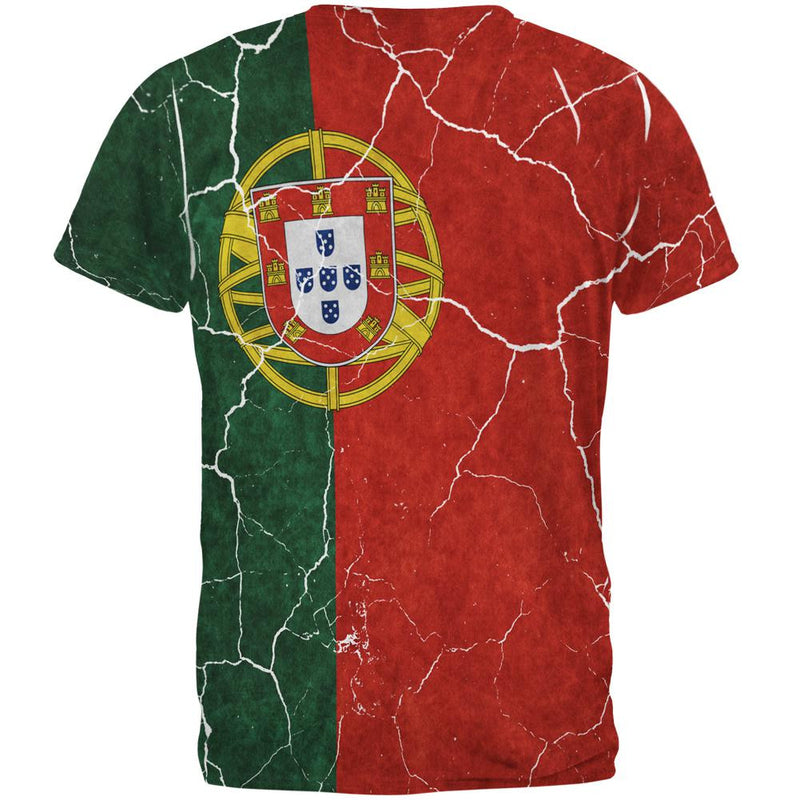 Distressed Portuguese Flag All Over Mens T Shirt Men's T-Shirts Old Glory   