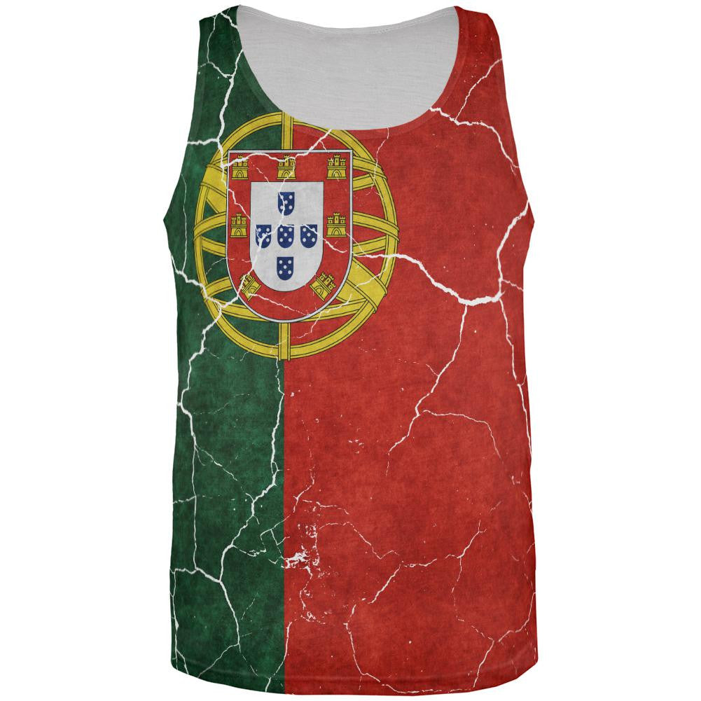 Distressed Portuguese Flag All Over Mens Tank Top Men's Tank Tops Old Glory 3XL Multi 