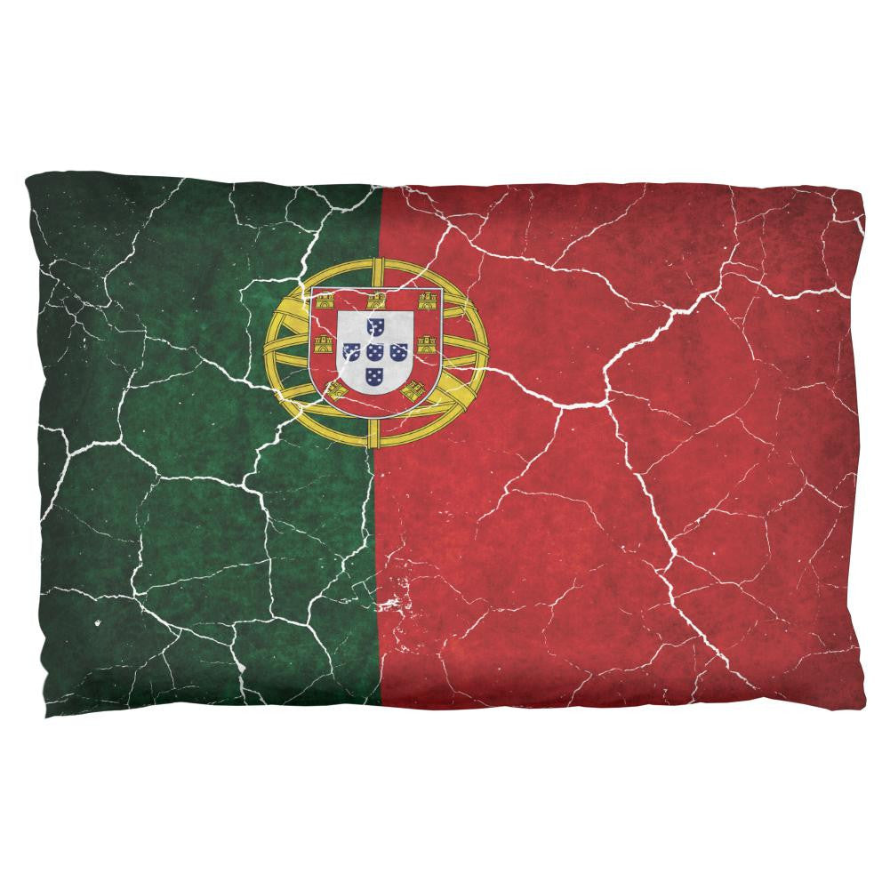 Distressed Portuguese Flag Pillow Case Pillowcases Old Glory OS Multi 