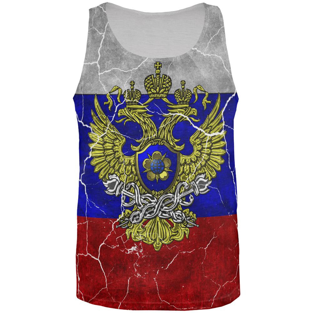 Distressed Russian Imperial Flag All Over Mens Tank Top Men's Tank Tops Old Glory 3XL Multi 